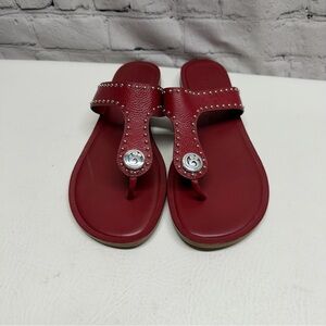 Brighton Orla Red Studded Toe-Post Sandals size 11